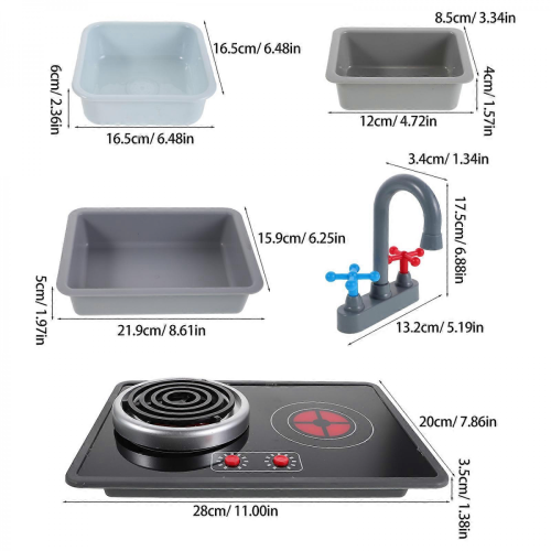 Children's Kitchen Playset 6Pcs Pretend Kitchen Appliances for Kids 1