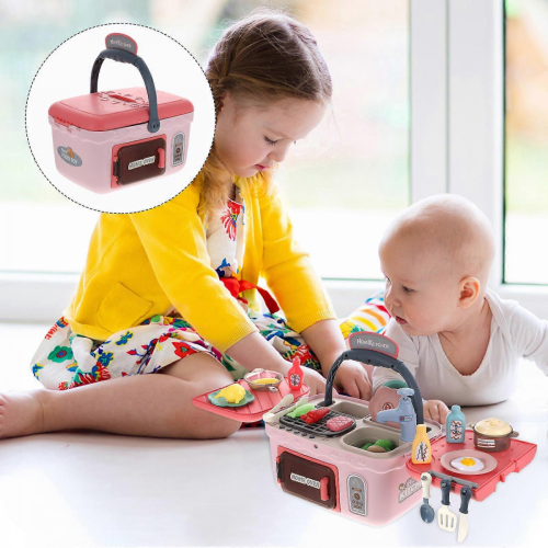 Set giocattoli cucina bambini con barbecue, 1 set completo 1