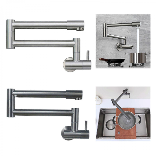 Robinet mural monomode gris anthracite compact, jet rétractable 360, résistant à la corrosion, pliable, multicolore. 1