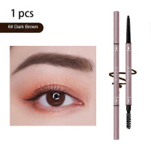 (A Dark brown) Small Triangle Eyebrow Pencil Waterproof And Anti-sweat Students Long-lasting Not Easy To Decolorize Double-headed Very Fine