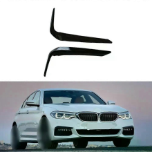 For BMW 5 Series G30 G38 M Sport 2018-2020 51118070541 51118070542 Glossy Black 1 Pair Front Bumper Front Fog Light Eyelid Trim