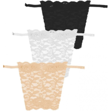 3 Pieces Modesty Panels for Low Cut Tops cleavage cover up for dresses Lady Lace Clip-On Mock Camisole Bra Insert Overlay Modesty Panel Vest Lady Lace
