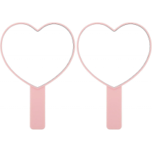 Gjinxi Mini Handheld Makeup Mirror Heart Shaped 2x Single-Sided Mirror Travel Cosmetic Mirrors Portable Vanity Mirrors Look Reflector Tool Fit Daily S