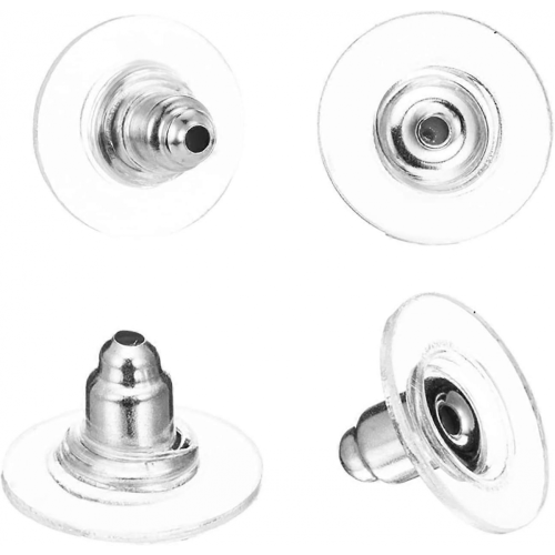 50Pcs Earring Backs Soft Transparent Earring Backs Safety Backs Bullet Clutch Plastic Earring Backs Earring Backs Replacements for Hook Earring Studs