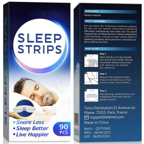 90pcs Sleep Strips Mouth Tape for Sleeping Less Mouth Breathing