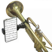Adjustable Trumpet Phone Lyre Stand Brass Instrument Phone Holder Clip 360 Rotation for Trumpet Oboe and Clarinet