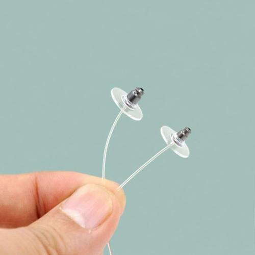 50Pcs Earring Backs Soft Transparent Earring Backs Safety Backs Bullet Clutch Plastic Earring Backs Earring Backs Replacements for Hook Earring Studs 2