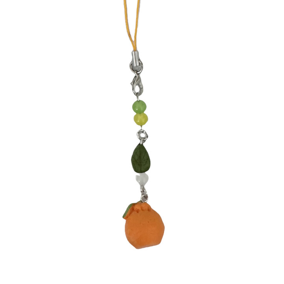 Designs Phone Charm Keychain Hanging Ornament-Lanyard Orange 7732000734885