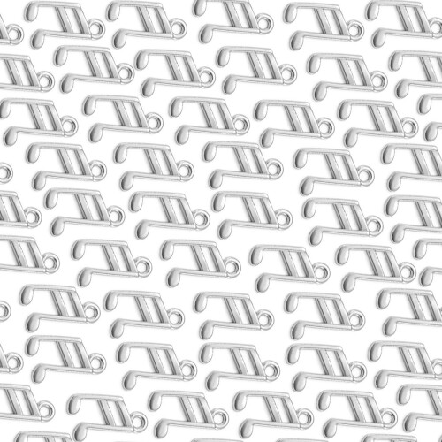 Lot de 100 pendentifs élégants en forme de note-Argent antique