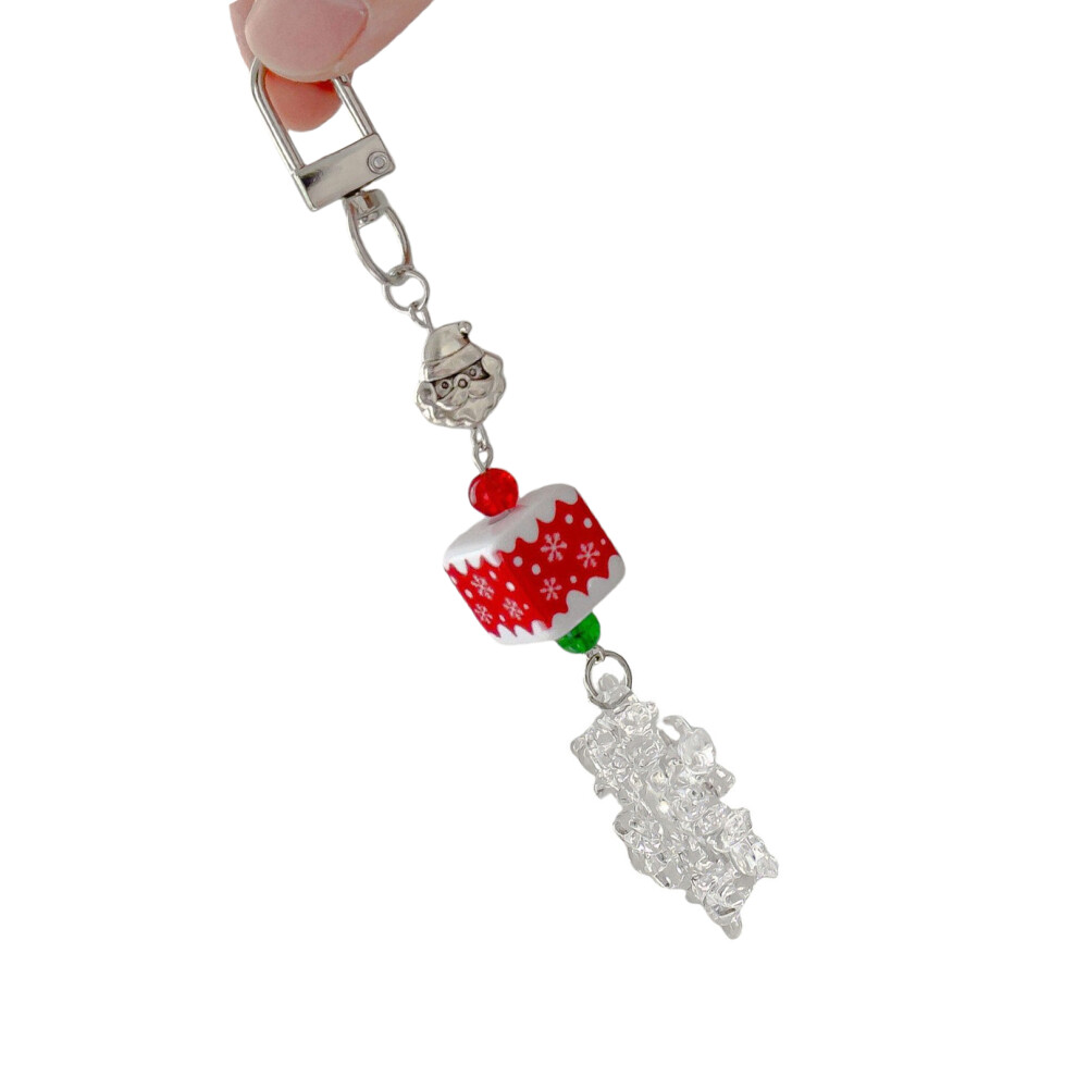 Festival Christmas Bead Mobile Strap Phone-Snowflake Lock 7732000735363