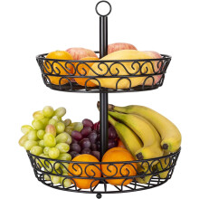 Panier à fruits polyvalent à plusieurs niveaux, peu encombrant et doté d'un revêtement inaltérable pour un aspect intemporel.