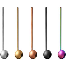 Convenient To Use Cocktail Spoon Straw, Eco-Friendly Reusable Stainless Steel Drinking Spoon Straws With Cleaning Brush, Non-Toxic Rust-Resistant