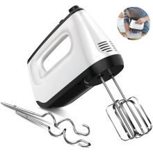 Batedeira elétrica de mão com 6 velocidades e função turbo, motor de cobre puro de 400 W, design ergonômico para uso confortável, estojo de