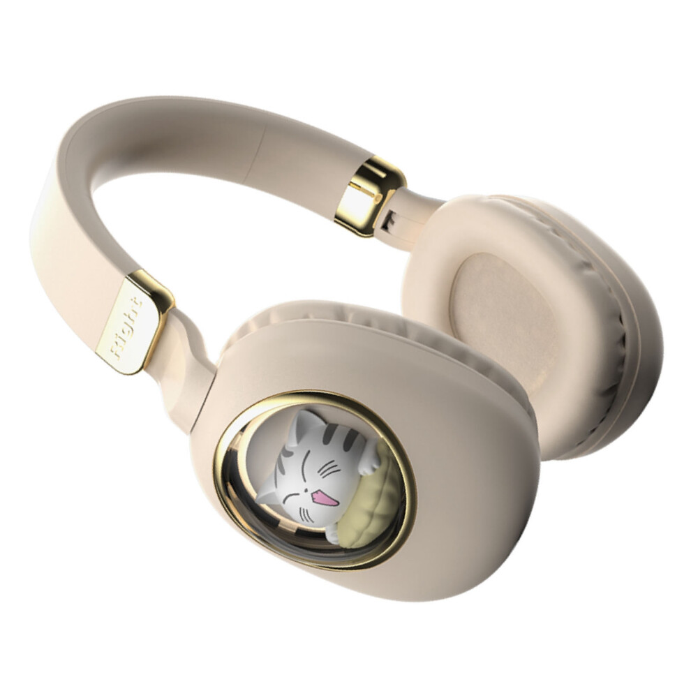 Cute Wireless Bt5.3 Over Ear Headset With Colorful S 400Mah Battery Light 4371381473254