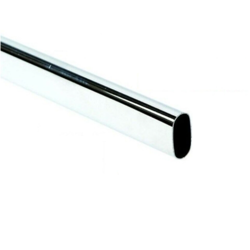 (800mm) WARDROBE OVAL CHROME HANGING RAILS 300mm-2800mm