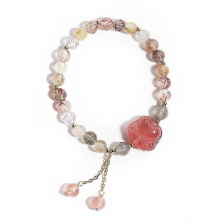 Armband met natuurlijke edelstenen, rond | Kralen van helende kristallen, kwarts | Chakra-armband | Armbanden voor vrouwen, mannen en