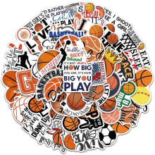 Basketbalové nálepky 50 ks Športové basketbalové nálepky na fľaše s vodou, basketbalový zápisník, basketbalové darčeky pre chlapcov/diev
