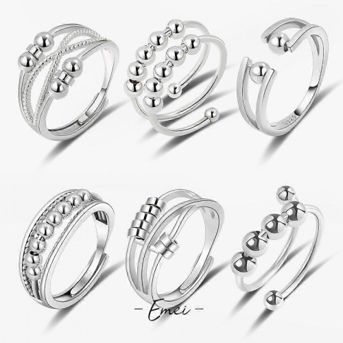 Open Adjustable Gift Handmade Stacking Ring Knuckle Thumb Rings for Women Men Gift6pcs 1