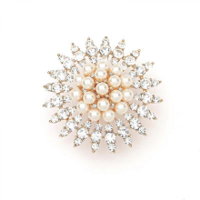 Vintage Pearl Rhinestone Crystal Flower Ring Gold Statement Ring Adjustable Y2k Accessories Gift for Women Teens Girls