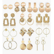 13 Pairs Statement Earrings Gold Earrings for Women and Fashion Large Geometric Earrings for Girls Dangle Earrings Jewelry Gifts Metal
