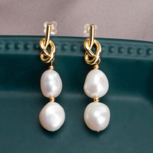 Freshwater Cultured Pearl White Button Stud Earrings Jewelry Gifts for Women