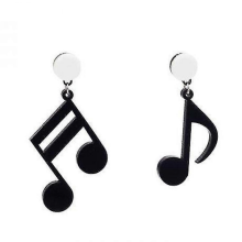 Elegant Punk Style Acrylic Music Note Dangle Drop Earrings For Women Girls Fashion Hip Hop Musical Jewelry Gift Black Acrylic Music No