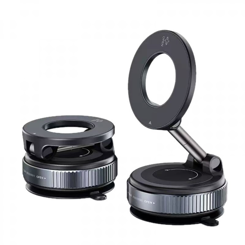Veltrix Magno Grip Pro 360 Magnetic Vacuum Phone Holder Adjustable Car Stand In For Mobile Devices Black 9408048925575