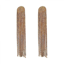 Long Tassel Full Rhinestone Drop Earrings for Women Crystal Dangle Jewelry Gift,1pair