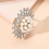 Vintage Μαργαριτάρι Rhinestone Κρύσταλλο Λουλούδι Δαχτυλίδι Χρυσό Δαχτυλίδι Δήλωσης Ρυθ 3