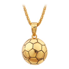Football Pendant Necklace Soccer Charm Pendant Necklace Ball Sports Jewellery for Sport Lovers-Gold