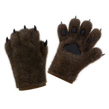 Winterliche Tierpfoten-Handschuhe – Thermoplüsch-Cosplay-Krallen, dick gefüttert, bewegliche Pfote für kaltes Wetter – Kaffee