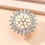 Vintage Μαργαριτάρι Rhinestone Κρύσταλλο Λουλούδι Δαχτυλίδι Χρυσό Δαχτυλίδι Δήλωσης Ρυθ 4