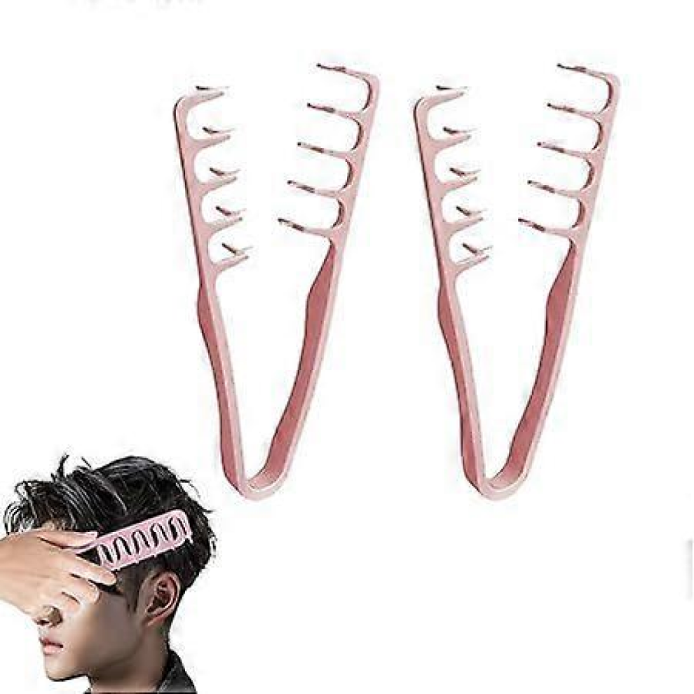 Texture Comb, Pack of 2 Wide Tooth Combs, Curling Combs for Voluminous Hair, Hair Root Loosening Tool for More Volume and Care Accesso