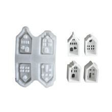 Moule Flexible en Silicone creux en forme de maison, décoration,
