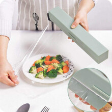 Dishwasher Safe Kitchen Film Cutter, Premium Material Cling Wrap Dispenser For Quick Food Wrapping And Preservation (Sky Blue)