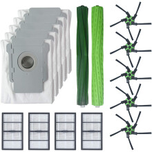 Kit de maintenance pour aspirateur iRobot Roomba S9S9+ : brosse de rechange en caoutchouc multi-surfaces avec vidage automatique des saletés,