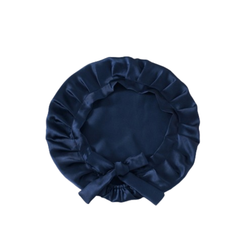 Sovmössa för Långt Hår, 100% silke NavyBlue