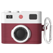 (Purple red) AirPods 4 (4th Generation) Case ,Cute Cartoon Cool AirPods 4 Case,Retro 3D Camera Protective Silicone Skin Cover for Airpods 4 Case