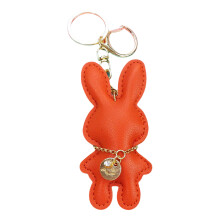 Elegant Artificial Leather Rabbit Keychain Cartoon-Orange