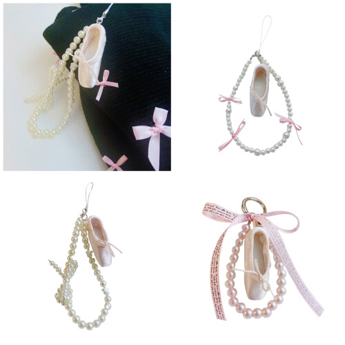 Charm Ballet Key Holder Accessory with Pearls-Style 3 2