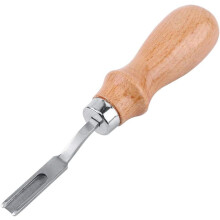 Herramienta multifuncional para cuero, biselador de bordes con hoja de acero de alta calidad para un rendimiento óptimo, mango ergonómico de madera