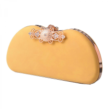 Women's wallet, wedding clutch, rhinestone tote bag, women's and girls' shoulder/crossbody bag with chain, fashionable evening bag, apricot yellow.