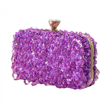 2023 New Evening Bag, Hand-beaded Women's Wallet, Elegant Party/Wedding Clutch/Crossbody/Shoulder Bag, Sky Blue/Purple