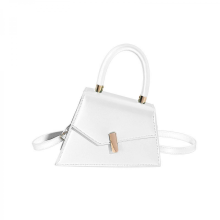 Elegant solid color handbag, multi-functional lock-lock crossbody bag, stylish clutch, perfectly meeting the needs of fashionable women (white).
