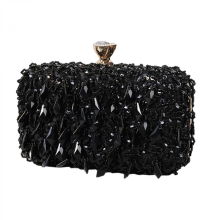 2023 New Evening Bag, Hand-beaded Women's Wallet, Elegant Party/Wedding Clutch/Crossbody/Shoulder Bag, Sky Blue/Black
