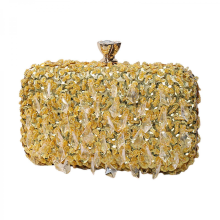 2023 New Evening Bag, Hand-beaded Women's Wallet, Elegant Party/Wedding Clutch/Crossbody/Shoulder Bag, Sky Blue/Gold