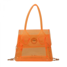 Women's Luxury Transparent Crossbody Bag, Summer Small Square Shoulder Bag, Orange