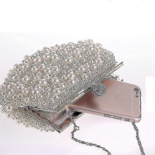 SLDXD Pochette da sera per matrimonio con perle, bianca, regalo speciale 2