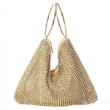Women's sparkling rhinestone clutch, evening handbag, bridal bag, ring clutch, wedding gold