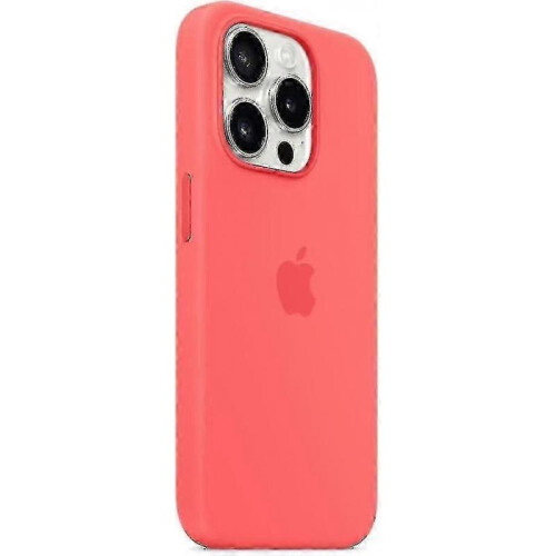 (Guava) For Apple iPhone 15 Pro Silicone Case with MagSafe 1